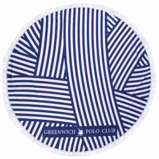 Greenwich Polo Club Πετσετα Στρογγυλη Θαλασσης 3688 Blue - White Blue - White