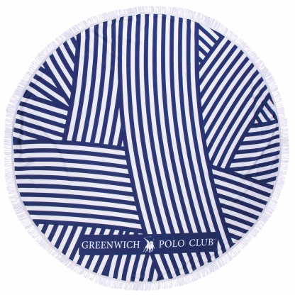 Greenwich Polo Club Πετσετα Στρογγυλη Θαλασσης 3688 Blue - White Blue - White