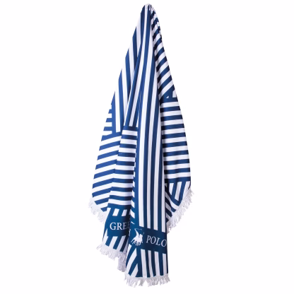 Greenwich Polo Club Πετσετα Στρογγυλη Θαλασσης 3688 Blue - White Blue - White