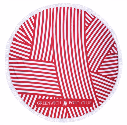 Greenwich Polo Club Πετσετα Στρογγυλη Θαλασσης 3689 Red - White Red - White