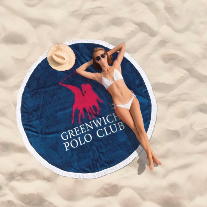 Greenwich Polo Club Πετσετα Στρογγυλη Θαλασσης 2824 Blue Blue