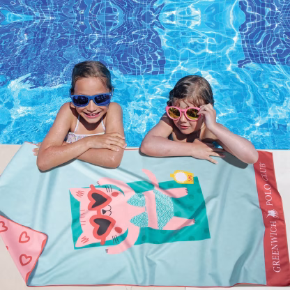 Greenwich Polo Club Junior Πετσετα Θαλασσης 70Χ140 4081 Blue - Pink Blue - Pink