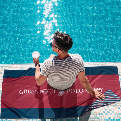 Greenwich Polo Club Πετσετα Θαλασσης 80Χ170 3874 Blue - Red Blue - Red