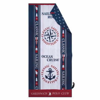 Greenwich Polo Club Πετσετα Θαλασσης 80Χ170 3908 Blue - Ivory Blue - Ivory