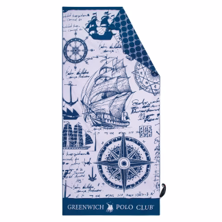 Greenwich Polo Club Πετσετα Θαλασσης 80Χ170 3909 Blue - Taupe Blue - Taupe