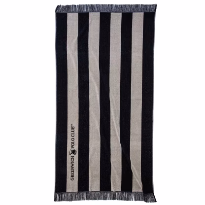 Greenwich Polo Club Πετσετα Θαλασσης 90Χ170 3727 Black - Taupe Black - Taupe