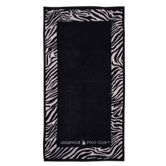 Greenwich Polo Club Πετσετα Θαλασσης 90Χ170 3884 Black - White Black - White