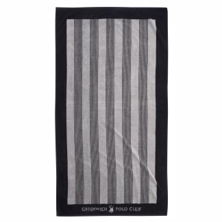 Greenwich Polo Club Πετσετα Θαλασσης 90Χ170 3886 Black Ecru Black Ecru