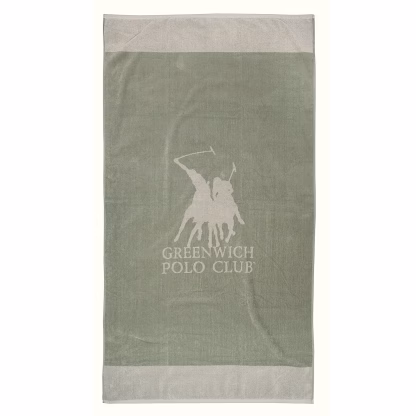 Greenwich Polo Club Πετσετα Θαλασσης 90Χ170 3888 Ecru - Grey Ecru - Grey