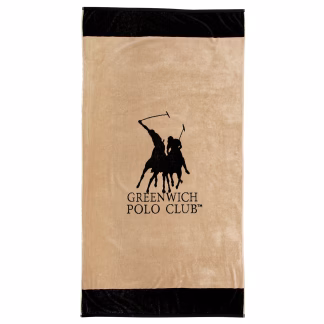 Greenwich Polo Club Πετσετα Θαλασσης 90Χ170 4046 Black - Taupe Black - Taupe