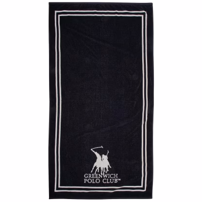 Greenwich Polo Club Πετσετα Θαλασσης 90Χ170 4049 Black - Cream Black - Cream