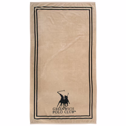 Greenwich Polo Club Πετσετα Θαλασσης 90Χ170 4050 Black - Taupe Black - Taupe
