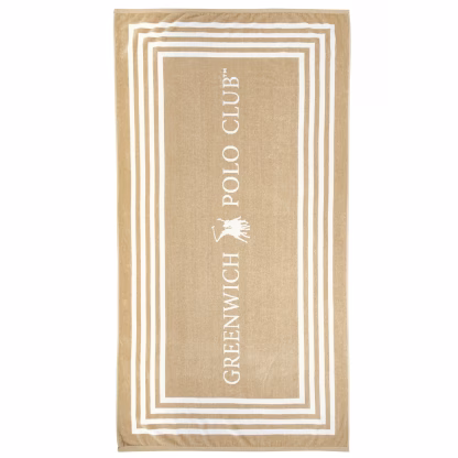 Greenwich Polo Club Πετσετα Θαλασσης 90Χ170 4053 Black - Taupe Black - Taupe