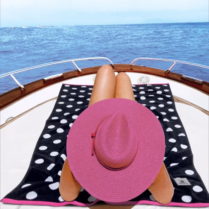 Greenwich Polo Club Πετσετα Θαλασσης 90Χ170 4068 Black - Fuschia Black - Fuschia