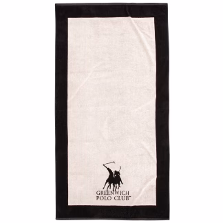 Greenwich Polo Club Πετσετα Θαλασσης 90Χ180 3858 Black - Ecru Black - Ecru