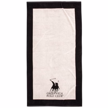Greenwich Polo Club Πετσετα Θαλασσης 90Χ180 3858 Black - Ecru Black - Ecru