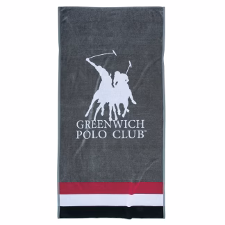 Greenwich Polo Club Πετσετα Θαλασσης 90Χ180 3867 Grey - Red - White Grey - Red - White