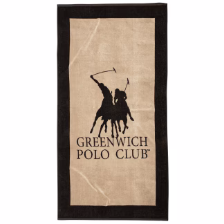 Greenwich Polo Club Πετσετα Θαλασσης 90Χ180 4020 Black - Taupe Black - Taupe