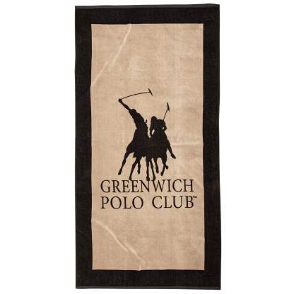 Greenwich Polo Club Πετσετα Θαλασσης 90Χ180 4020 Black - Taupe Black - Taupe