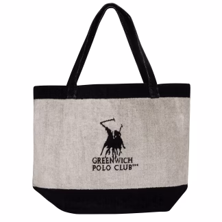 Greenwich Polo Club Τσαντα Θαλασσης 55Χ40 3858 Black - Ecru Black - Ecru