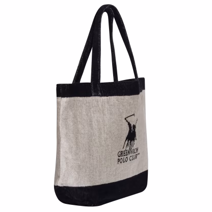 Greenwich Polo Club Τσαντα Θαλασσης 55Χ40 3858 Black - Ecru Black - Ecru
