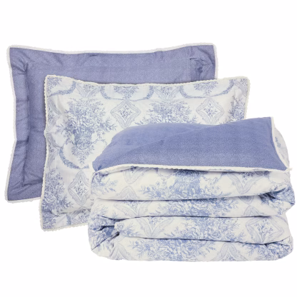 Das Home Κουβερλι King Prestige 1696 Blue - Ecru Blue - Ecru