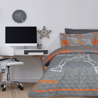 Das Kids Κουβερλι Μονο 4941 Grey - Orange Grey - Orange