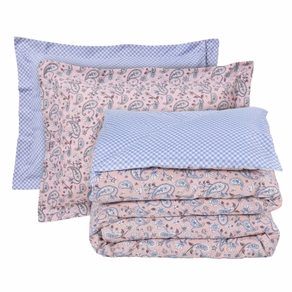 Das Home Σετ Σεντονια Μονα Με Λαστιχο Casual 5427 Salmon - White Salmon - White