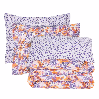 Das Home Σετ Σεντονια Μονα Με Λαστιχο Casual 5430 Orange - Purple Orange - Purple