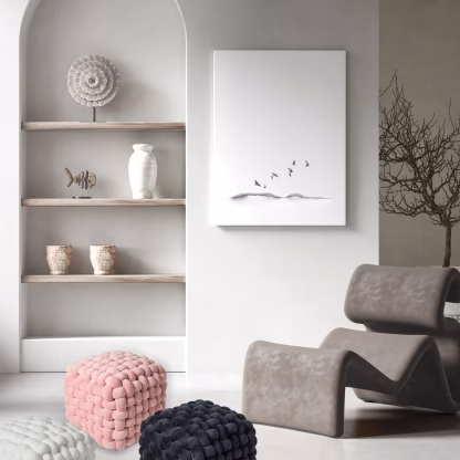 Das Home Διακοσμητικο Πουφ 43Χ43Χ40 2271 Black Black