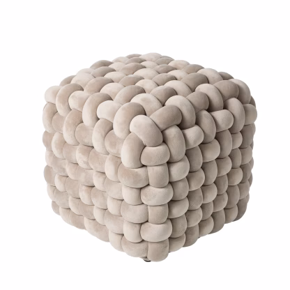 Das Home Διακοσμητικο Πουφ 43Χ43Χ40 2274 Beige Beige