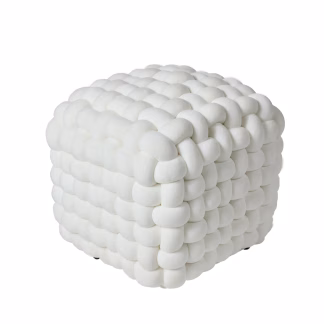 Das Home Διακοσμητικο Πουφ 43Χ43Χ40 2275 White White