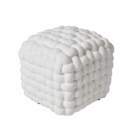 Das Home Διακοσμητικο Πουφ 43Χ43Χ40 2275 White White