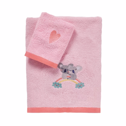 Das Baby Σετ Πετσετες 2 Τεμαχιων Κεντητες Fun 4934 Pink Pink