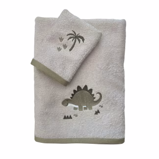 Das Baby Σετ Πετσετες 2 Τεμαχιων Κεντητες Fun 4937 Beige - Olive Beige - Olive