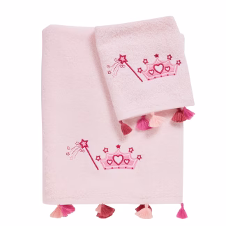 Das Baby Σετ Πετσετες 2 Τεμαχιων Κεντητες Smile 4963 Pink Pink
