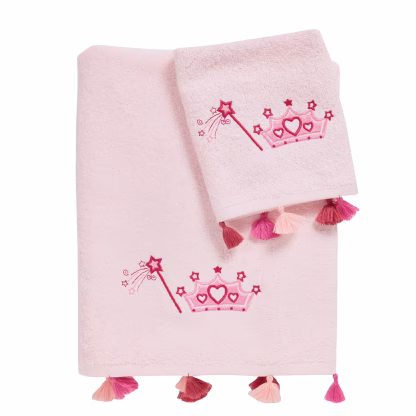 Das Baby Σετ Πετσετες 2 Τεμαχιων Κεντητες Smile 4963 Pink Pink