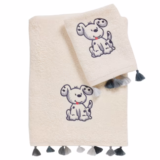 Das Baby Σετ Πετσετες 2 Τεμαχιων Κεντητες Smile 4965 Grey Grey