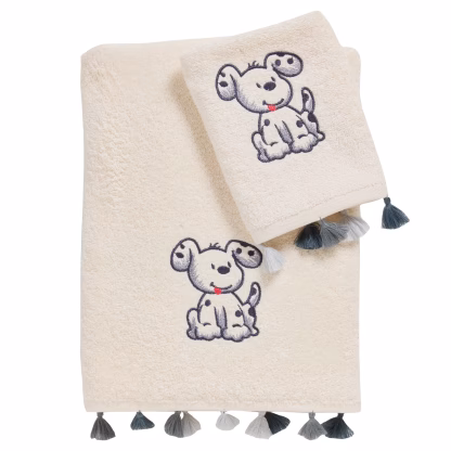 Das Baby Σετ Πετσετες 2 Τεμαχιων Κεντητες Smile 4965 Grey Grey