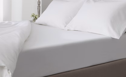 Σετ Σεντόνια ΚΟΜΒΟΣ Satin Plain TC300 100% Cotton 250x280 Λευκο