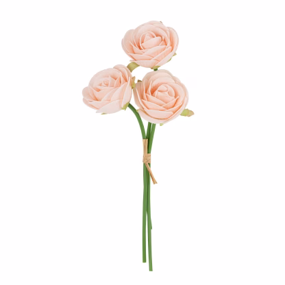 Beauty Home Μπουκέτο με 3 αφρώδη τριαντάφυλλα ροζ ø7×26.5cm