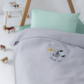 Palamaiki Κουβέρτα Πικέ Αγκαλιάς Baby Blankets 80x110 CANDY/2 GREY