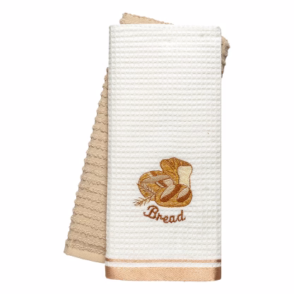 Beauty Home Ποτηρόπανα σετ 2τμχ Bread Art 8813 40x60 Μπεζ