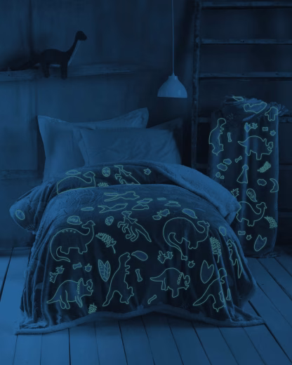 Rythmos Dinoland - Κουβερτα Παιδικη Luminus (Flannel Fleece) Ημιδιπλο (160Χ220)