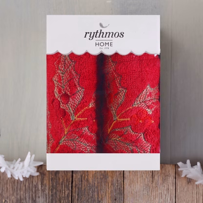 Rythmos Christmas Terry Gift Set (3 Γκι) Προσωπου (50X90) Κοκκινο