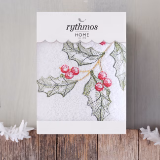 Rythmos Christmas Terry Gift Set (3 Γκι) Προσωπου (50X90) Κοκκινο