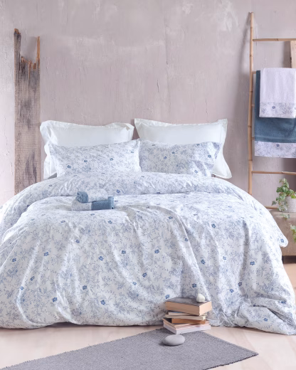 Rythmos Ortensia Μπλε - Σετ Σεντονια Nova King Size (270Χ290)