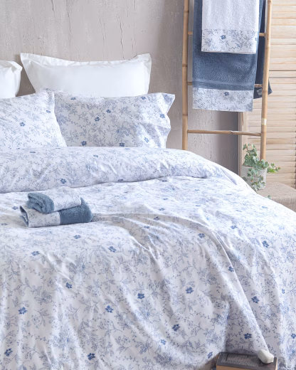 Rythmos Ortensia Μπλε - Σετ Σεντονια Nova King Size (270Χ290)