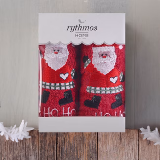 Rythmos Christmas Terry Gift Set (1 Αγιοσ Βασιλησ) Προσωπου (50X90) Λευκο
