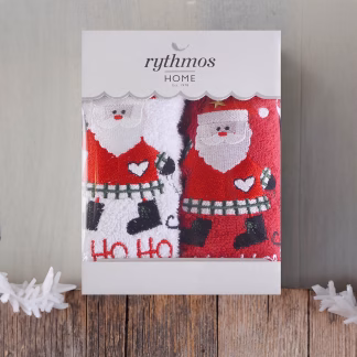 Rythmos Christmas Terry Gift Set (1 Αγιοσ Βασιλησ) Προσωπου (50X90) Λευκο